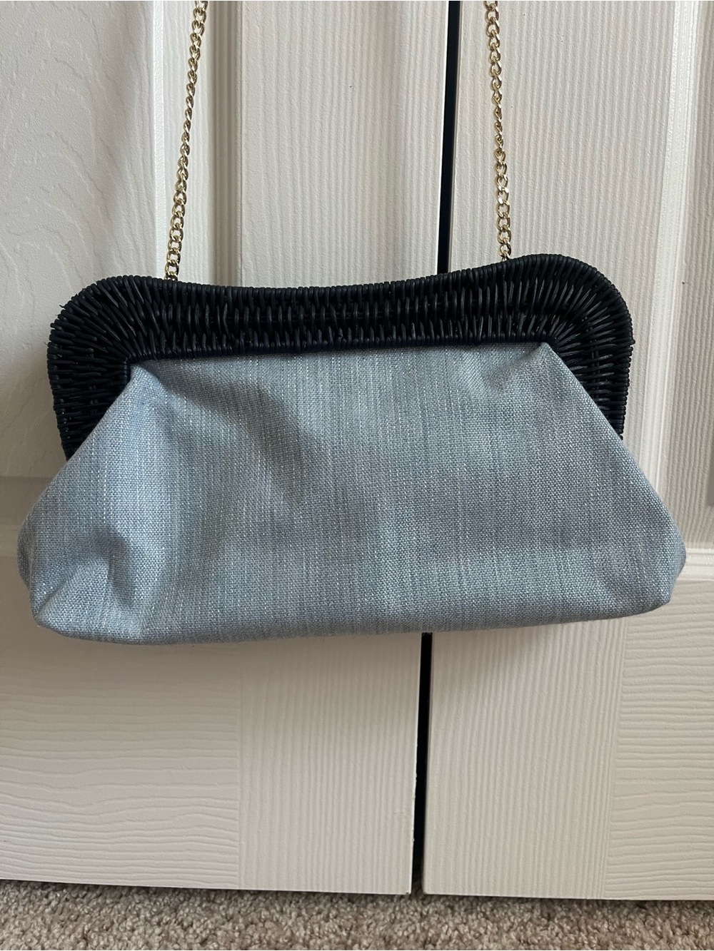 Talbots Navy Trim Light Blue Handbag - Picture 6 of 6